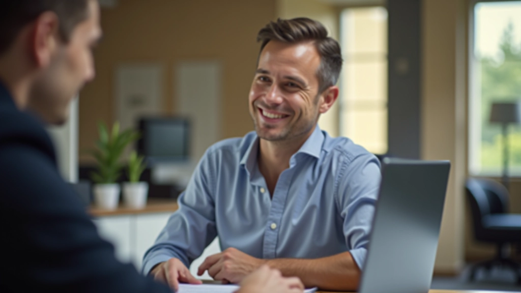 Conseiller financier souriant en réunion